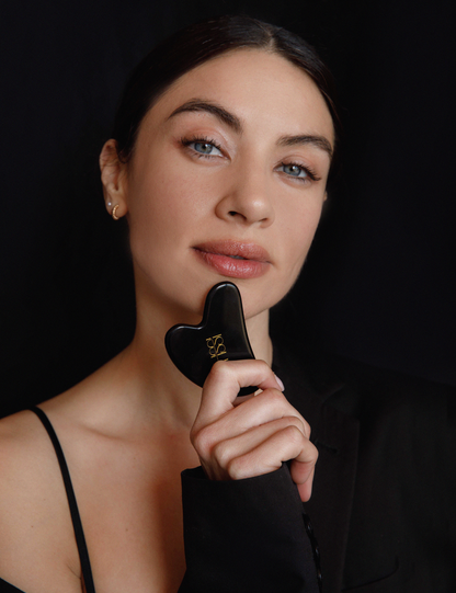 Set de Rodillo y Gua Sha ISSHO® de Obsidiana - Equilibrio