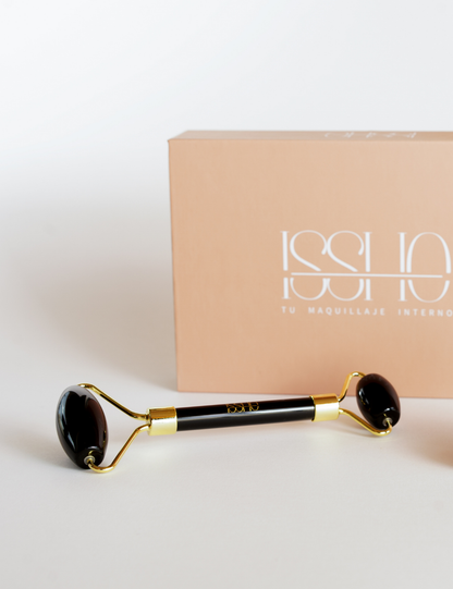 Set de Rodillo y Gua Sha ISSHO® de Obsidiana - Equilibrio